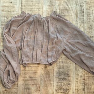 Light Brown Off the Shoulder blouse